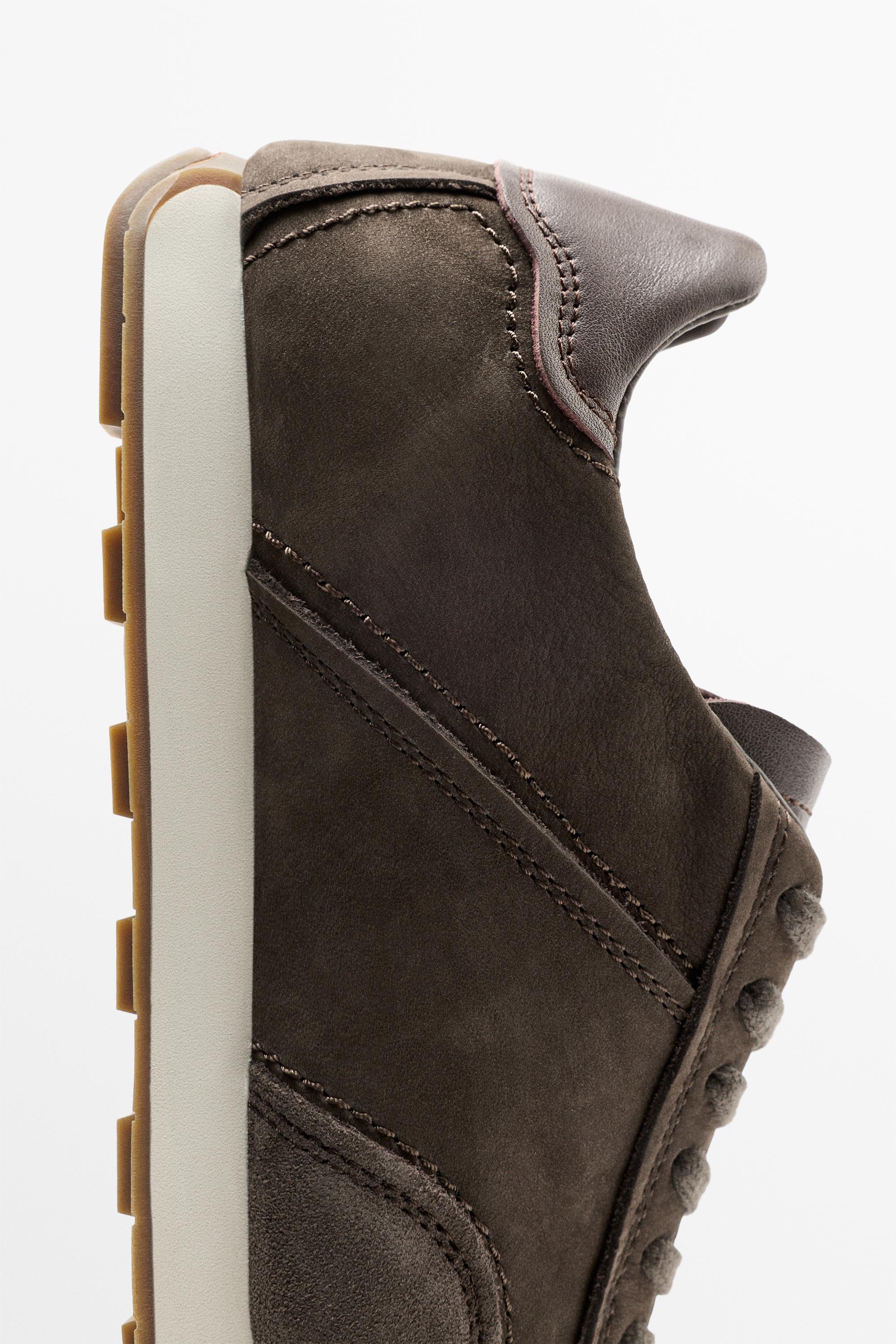 Milled nappa leather sneaker